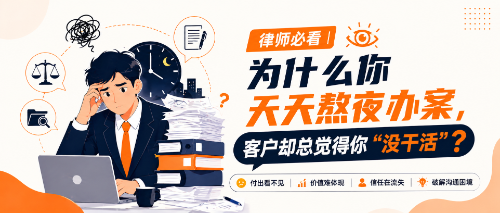 律师必看 | 为什么你天天熬夜办案,客户却总觉得你"没干活"?